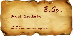 Budai Szederke névjegykártya